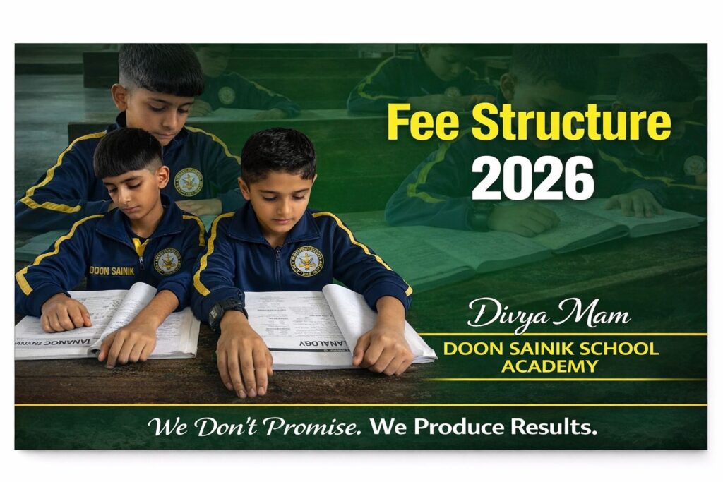 Fee Structure 2026 for RIMC, Sainik School and Military School Coaching in Dehradun