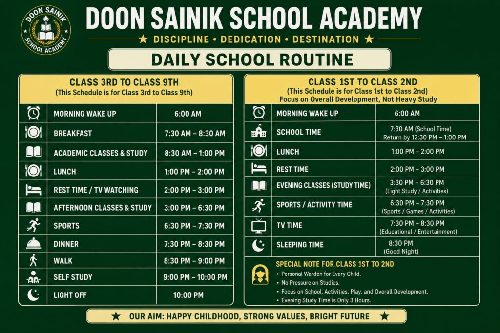 Daily Schedule For Students